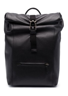 Coach roll-top leather backpack