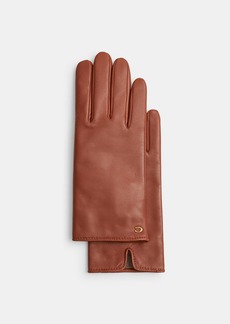 Coach Sculpted Signature Leather Tech Gloves