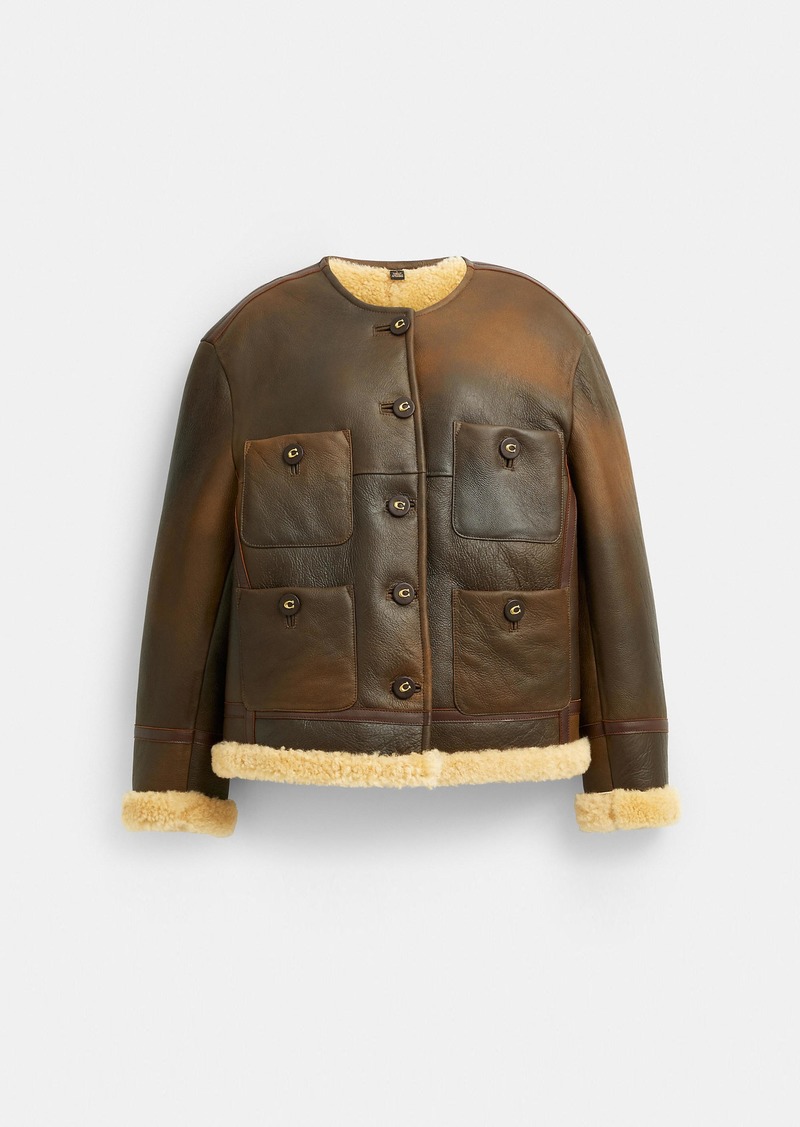 Coach Shearling Cardigan Jacket