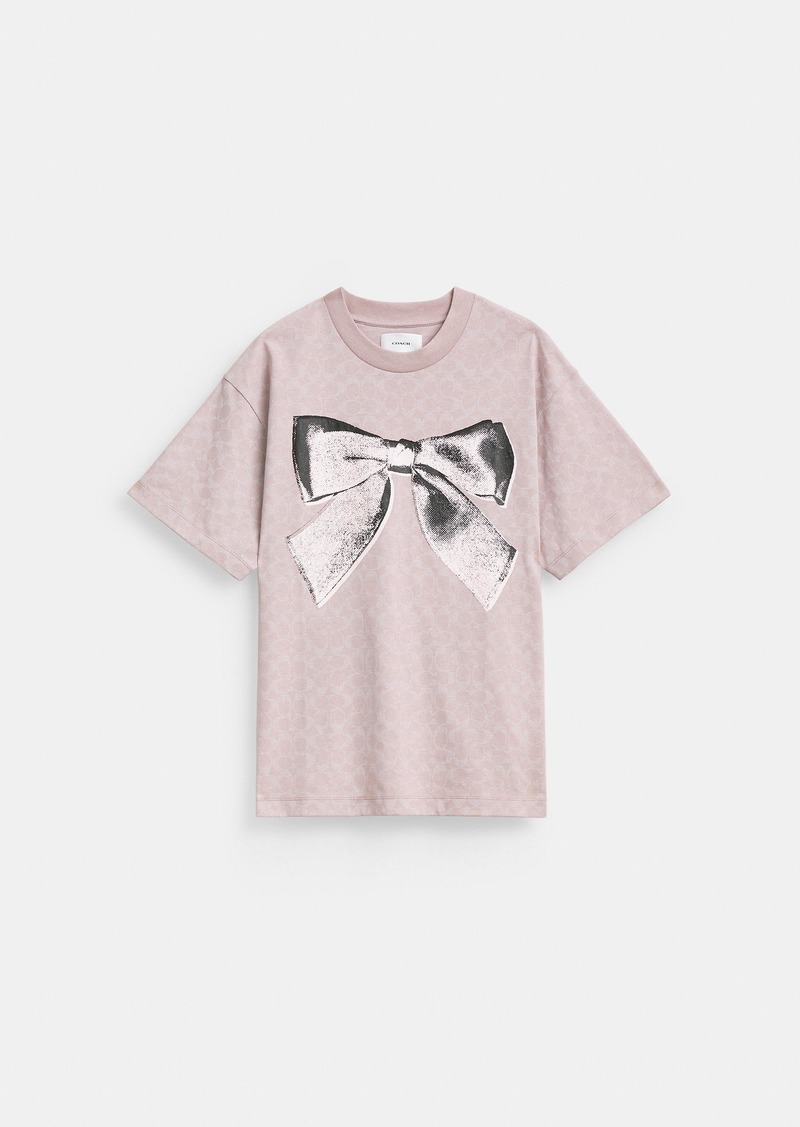 Coach Signature Bow T Shirt In Organic Cotton