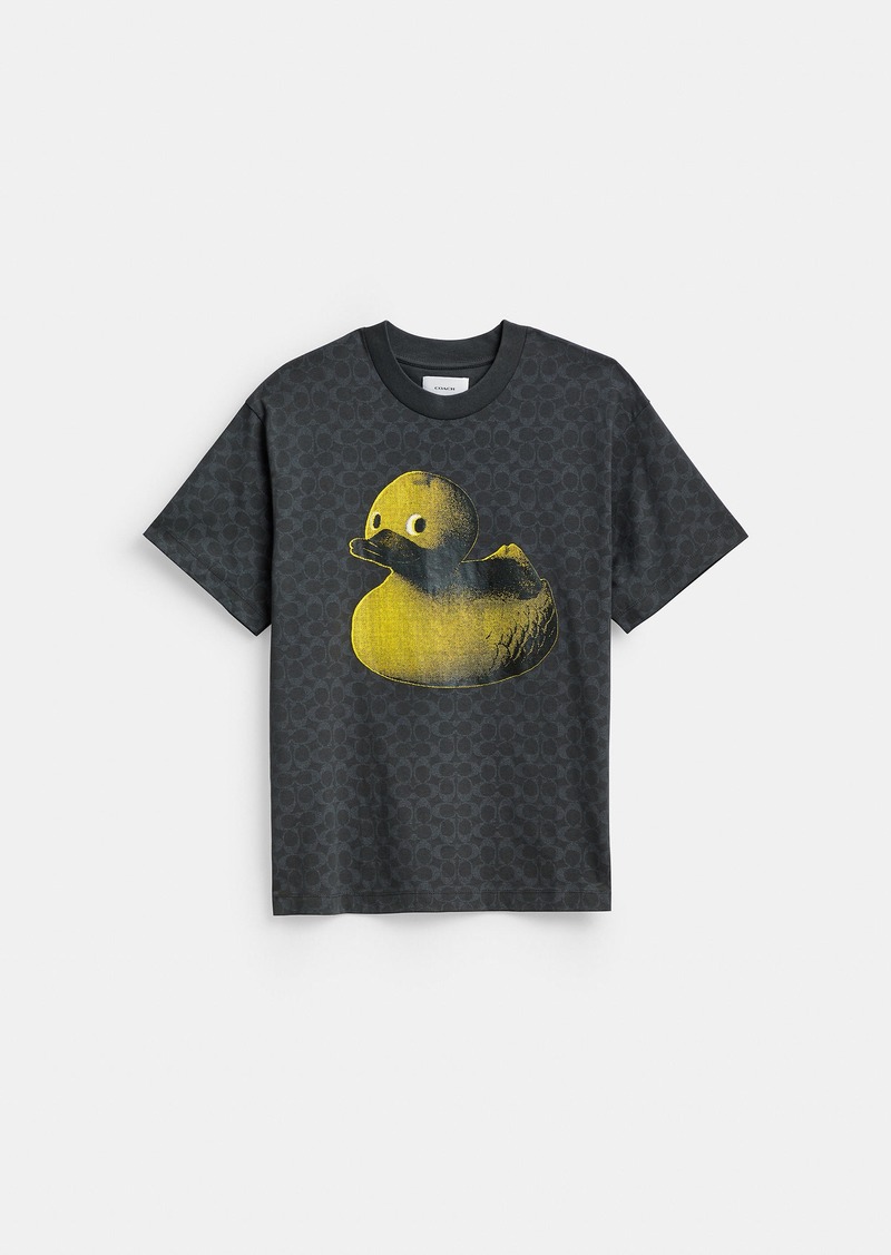 Coach Signature Duck Relaxed T Shirt In Organic Cotton