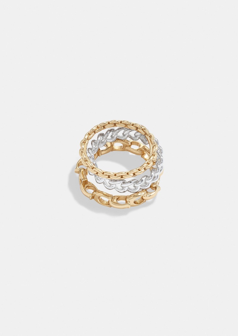 Coach Signature Mixed Chain Ring Set