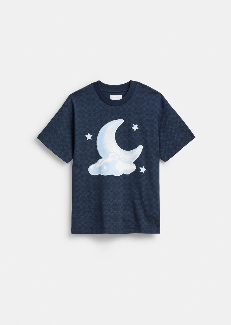 Coach Signature Moon Relaxed T Shirt In Organic Cotton