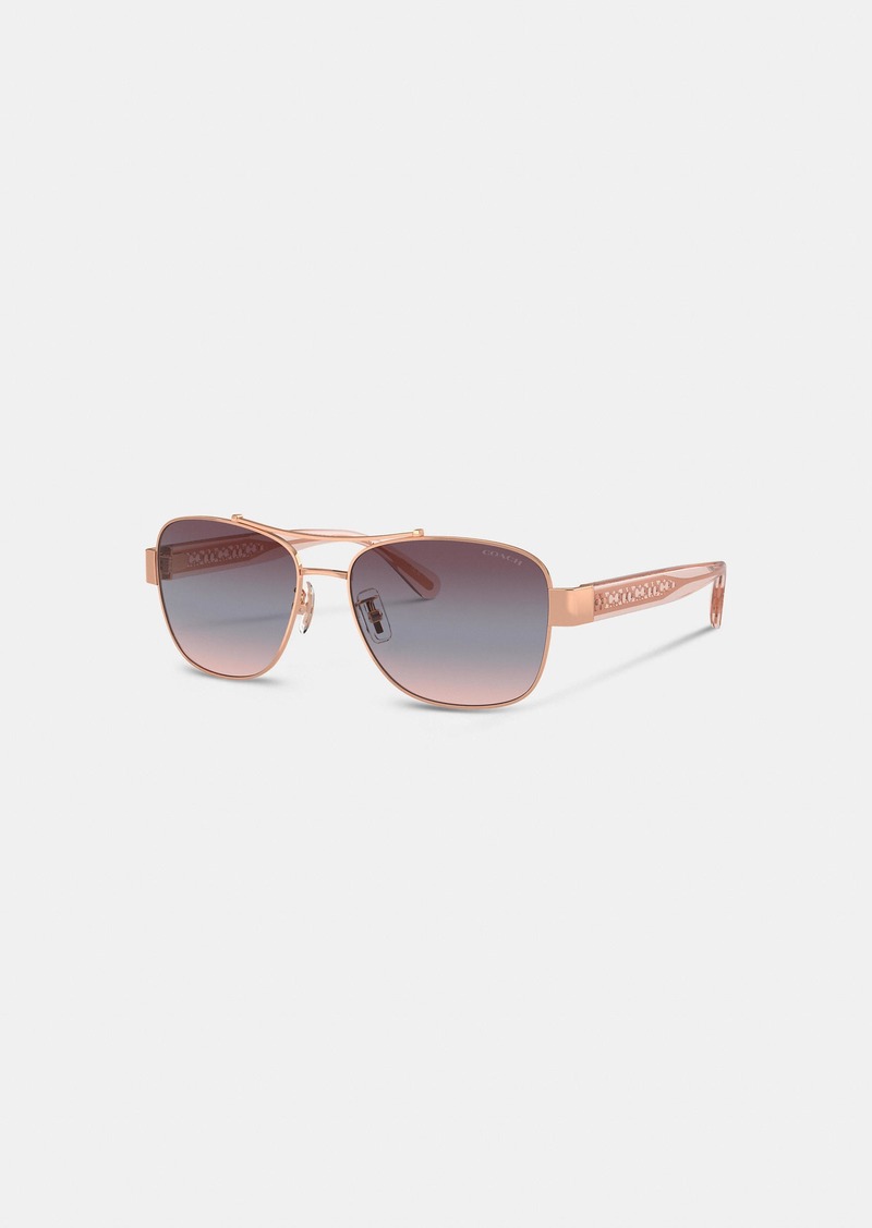 Coach Signature Ombré Narrow Pilot Sunglasses