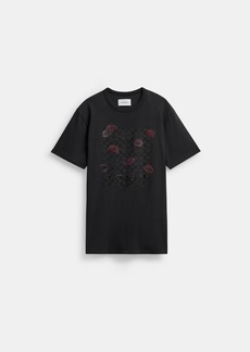 Coach Signature Square Kiss Print T Shirt In Organic Cotton
