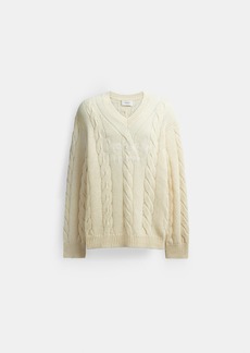 Coach Signature Sweater In Recycled Wool