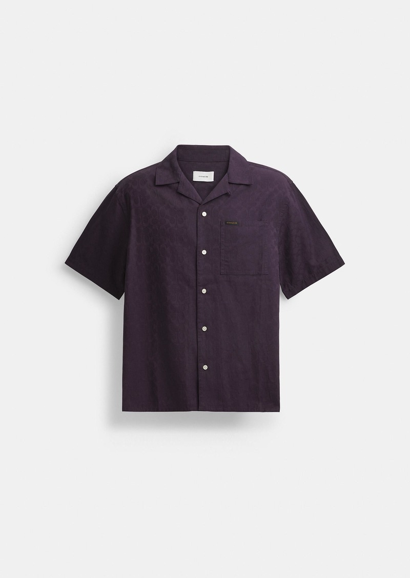 Coach Signature Woven Shirt In Organic Cotton
