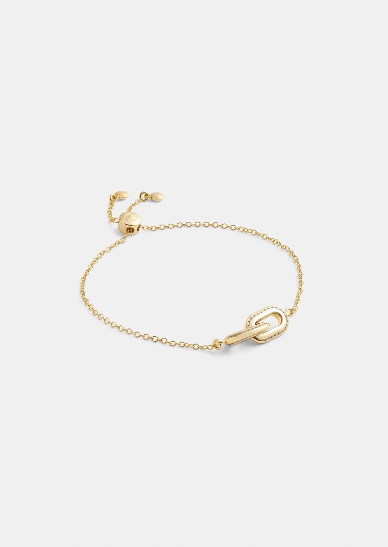 Coach Stitched Chain Link Slider Bracelet