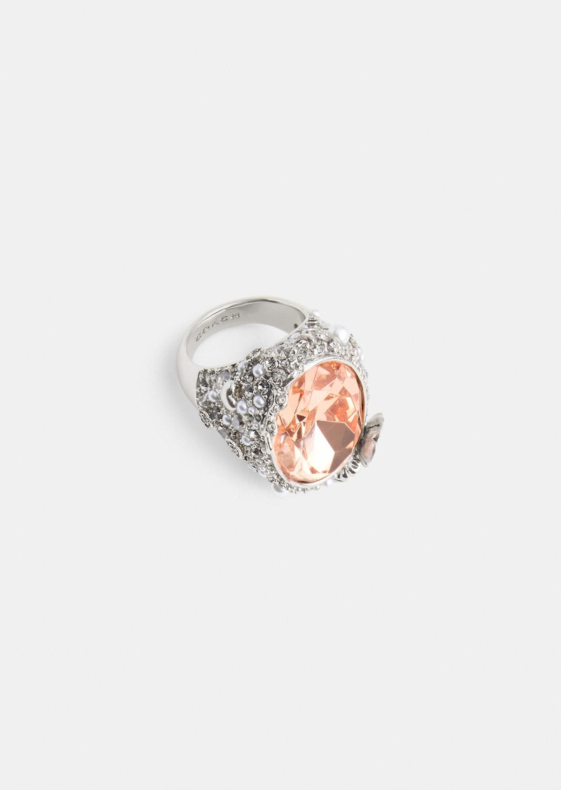 Coach Stone Bow Cocktail Ring