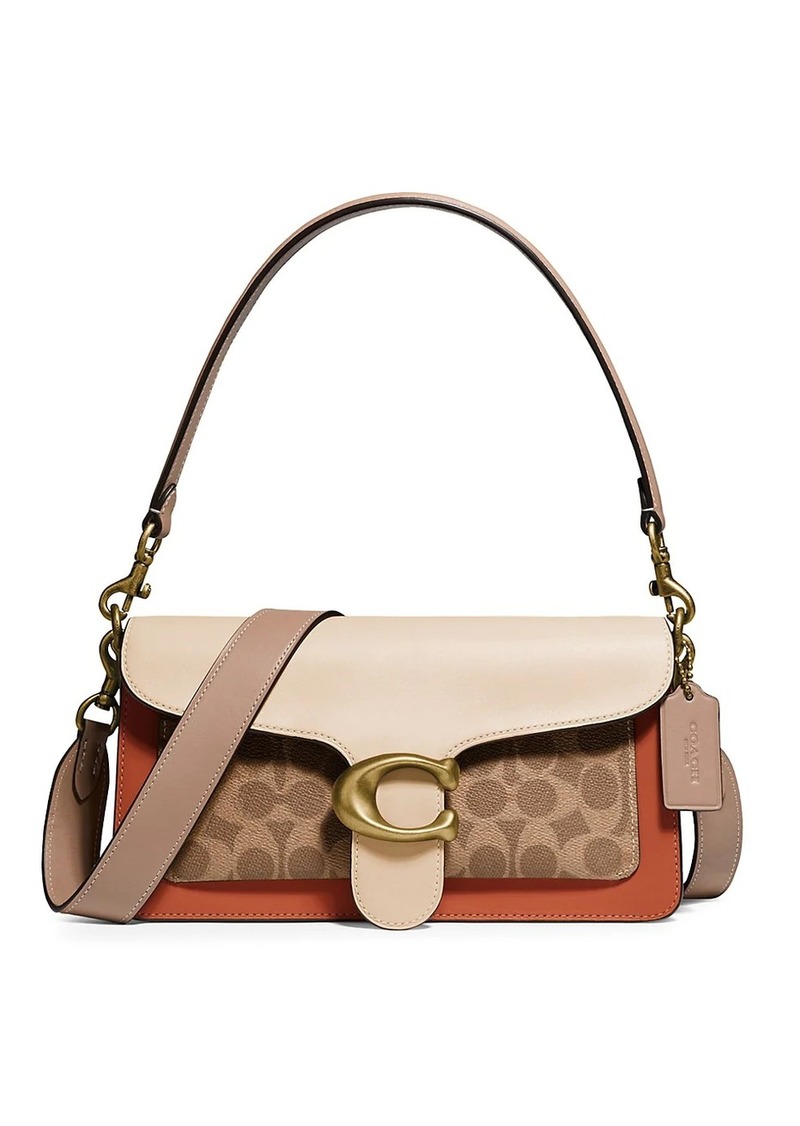 COACH Tabby Signature Leather Shoulder Bag in Natural