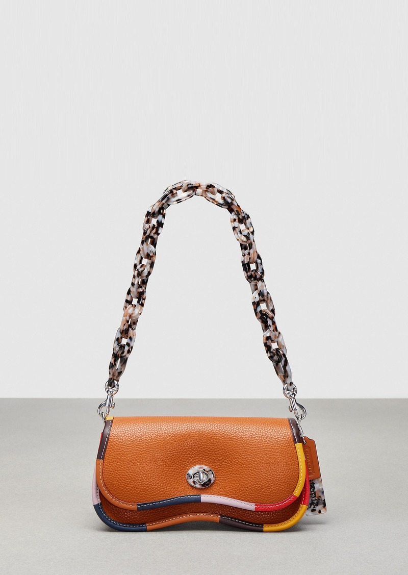 Coach Wavy Dinky Bag With Colorful Binding In Upcrafted Leather
