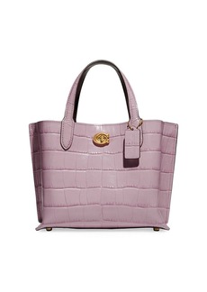 Coach Willow 24 Croc-Embossed Leather Tote