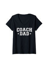 Womens Awesome Fathers Day Tshirt Coach Daddy Cool Dad Design V-Neck T-Shirt