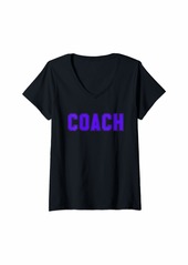 Womens Coach - Purple V-Neck T-Shirt