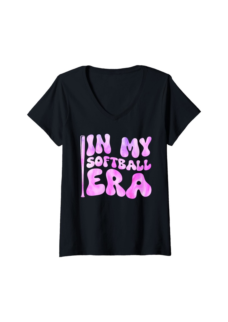 Coach Womens in my softball era sport V-Neck T-Shirt