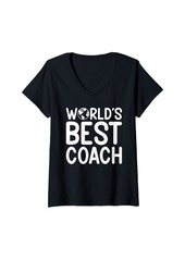 Womens Worlds best Coach Sports Coach V-Neck T-Shirt
