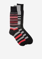 Cole Haan 3-Pair Town Stripe Crew Socks