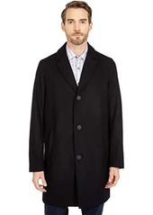 Cole Haan 37" Melton Wool Notched Collar Coat with Welt Body Pockets