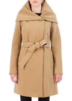 Cole Haan Belted Hooded Twill Coat