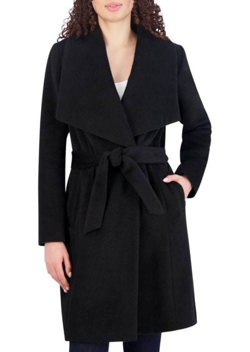 Cole Haan Belted Wool Blend Wrap Coat