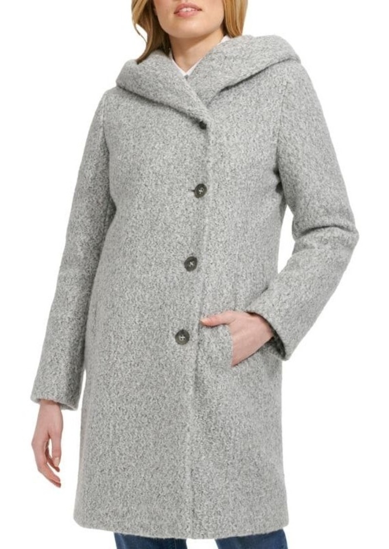 Cole Haan Boucle Hooded Coat