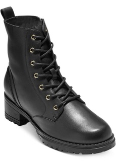 Cole Haan Camea Womens Faux Leather Ankle Combat & Lace-up Boots