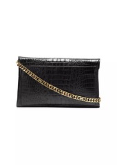 Cole Haan Christena Crocodile-Embossed Leather Clutch