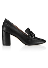Cole Haan Chrystie Square-Toe Chain Leather Loafer Pumps