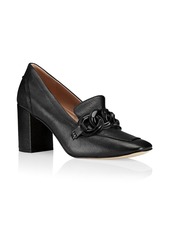 Cole Haan Chrystie Square-Toe Chain Leather Loafer Pumps