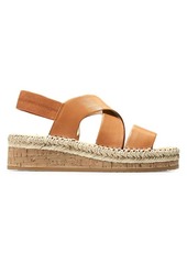 Cole Haan CloudFeel Leather Espadrille Wedge Slingback Sandals