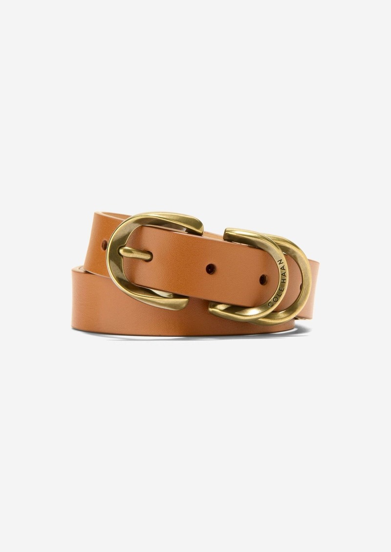 Cole Haan Women's 25Mm Slim Double Loop Belt - Beige Size XL