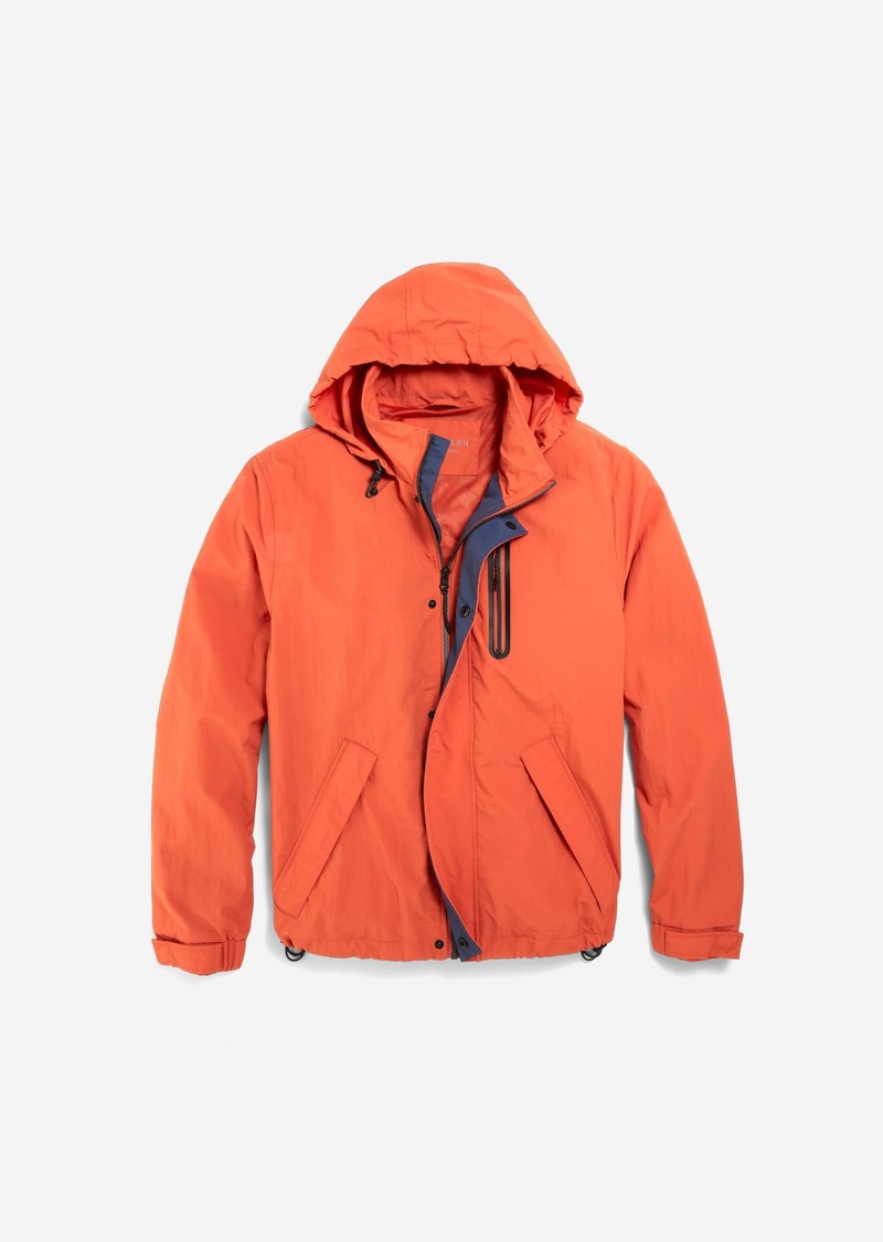 Cole Haan Men's 26.5" Crinkle Rain Jacket - Orange Size XL Water-Resistant