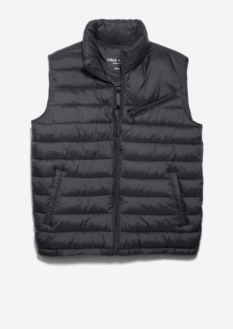 Cole Haan Men's 26.5" Zip Front Quilted Vest - Black Size Large