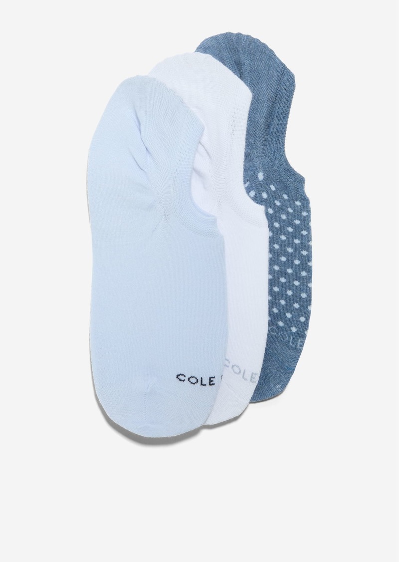 Cole Haan Women's 3Pk Dot Sneaker Liner - Blue Size OSFA