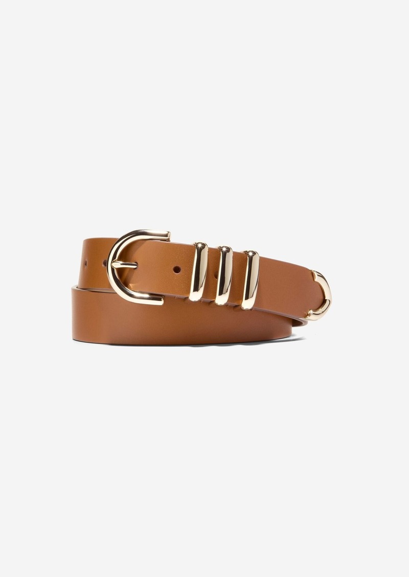 Cole Haan Beveled Edge Modern 3 Pc Set Belt - Beige Size Medium