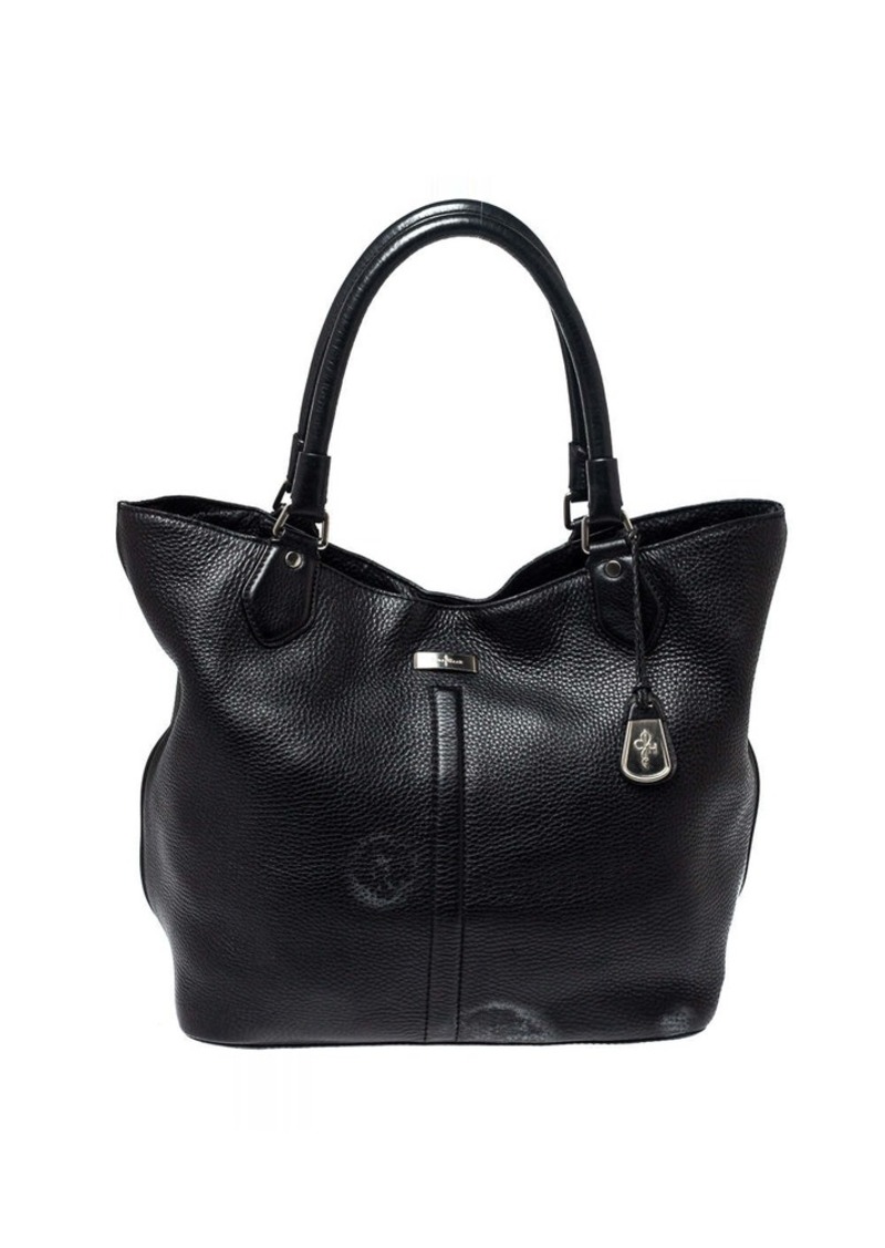 Cole Haan Black Grained Soft Leather Tote