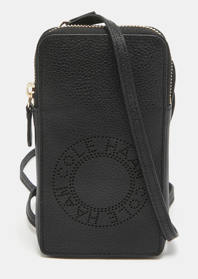 Cole Haan Black Leather Phone Holder Crossbody Bag