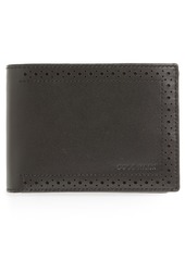 Cole Haan Brogue Leather Passcase in Black at Nordstrom Rack