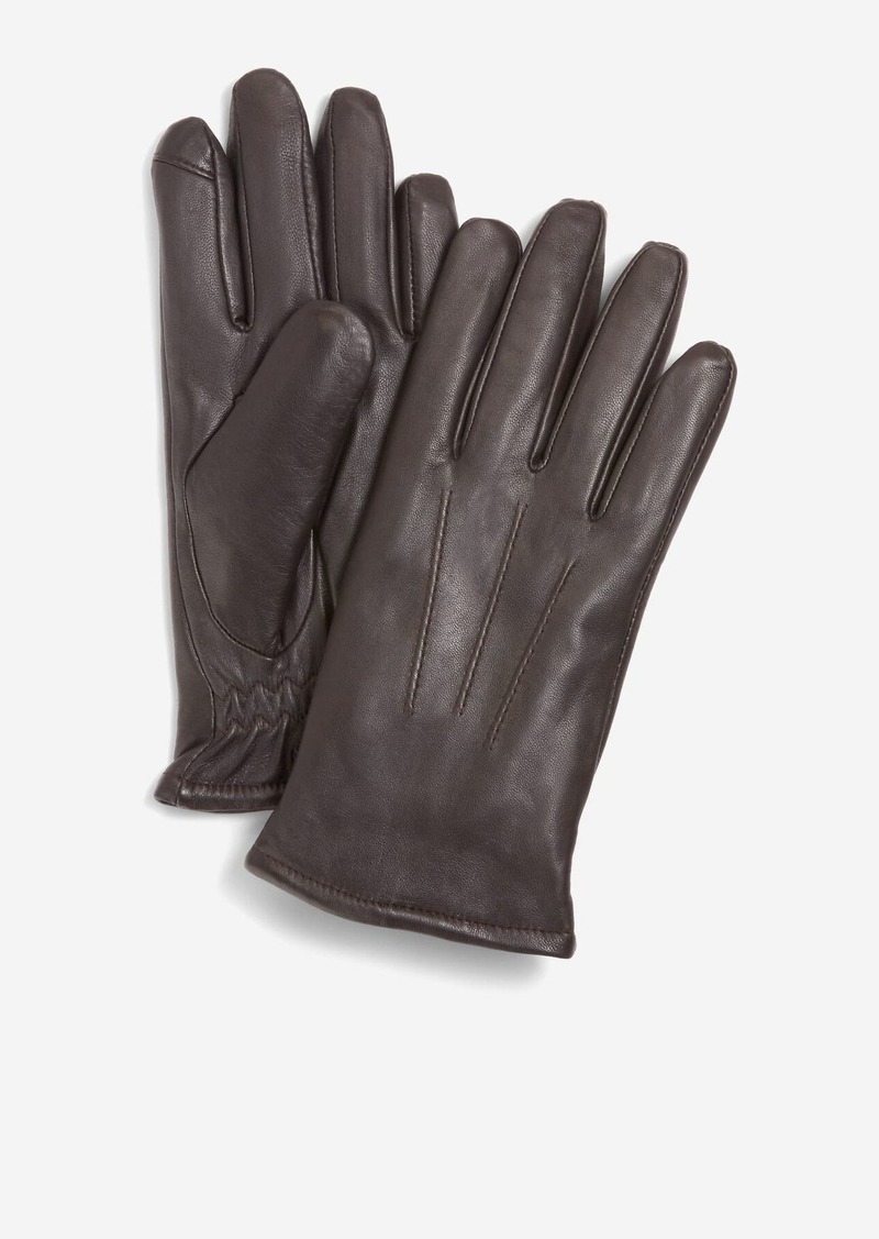 Cole Haan Men's Ch 3Pt Leather Tech Tip Glove - Brown Size Medium