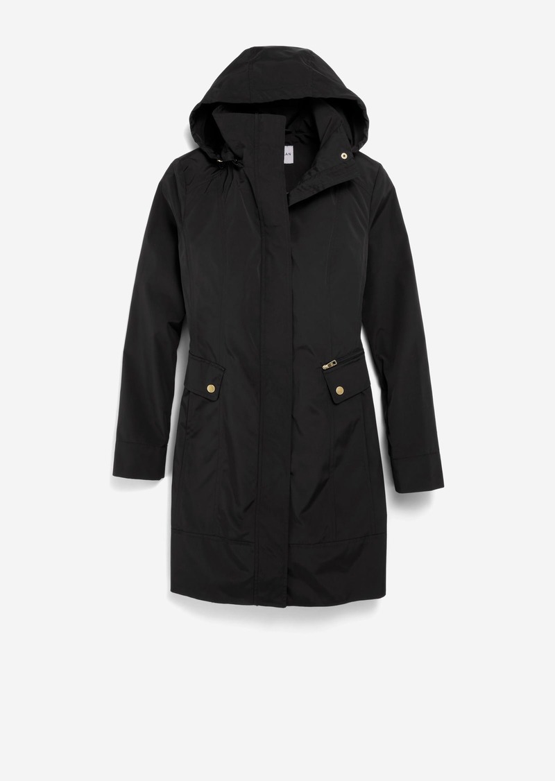 Cole Haan Women's Signature Packable Hooded Rain - Black Size Medium