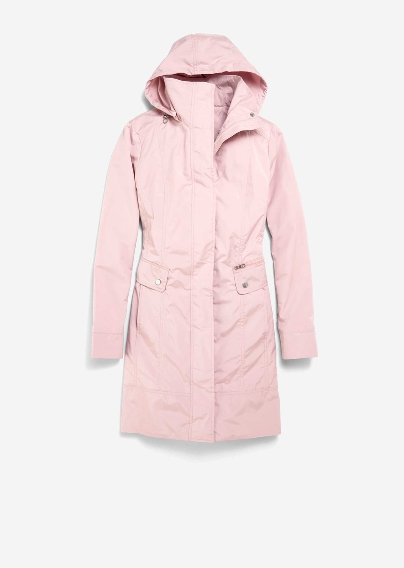 Cole Haan Women's Signature Packable Hooded Rain - Pink Size Small