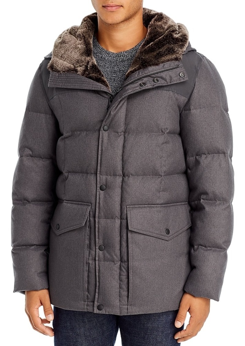 Cole Haan Flannel Down Hooded Jacket