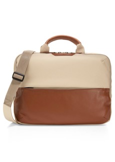 Cole Haan Go to Work Two-Tone Canvas & Recycled Nappa Leather Briefcase in Safari at Nordstrom Rack