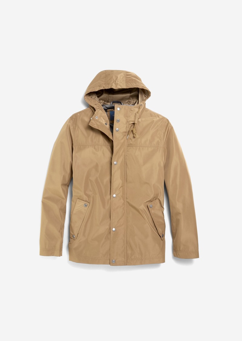 Cole Haan Men's Hooded Rain Jacket - Beige Size Medium