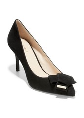 Cole Haan Ina Bow Pointy Toe Pump in Black Suede at Nordstrom