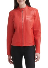 Cole Haan Lambskin Leather Jacket in Red at Nordstrom