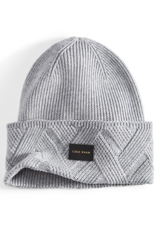 Cole Haan Lattice Cuff Beanie - Soft Grey