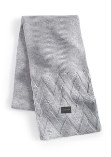 Cole Haan Lattice Ribbed Scarf - Soft Grey