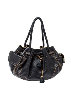 Cole Haan Leather Drawstring Braided Handle Hobo