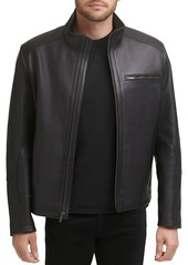 Cole Haan Leather Full Zip Jacket